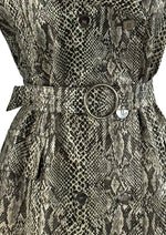 Vintage 1970s Python Print Vinyl Trench Coat - NEW!