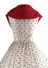 Vintage 1950s Red & White Polka Dot Dress - NEW!
