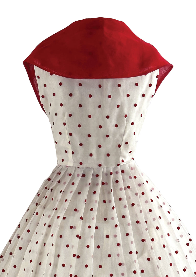 Vintage 1950s Red & White Polka Dot Dress - NEW!