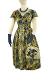 Vintage 1950s Gold Metallic Brocade Designer Cocktail Dress- NEW!