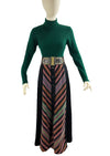 Vintage Late 1960s to early 1970s Wool Maxi Skirt- NEW!