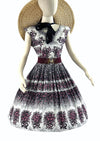 Vintage Late 1950s Border Print Floral Dress - NEW!