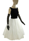 Late 1950s to Early 1960s Black Velvet & White Chiffon Cocktail Dress - NEW!