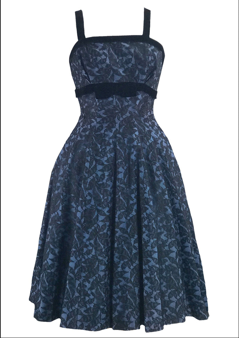 Vintage 1950s - 60s Designer Suzy Perette Black Lace Party Dress- New!