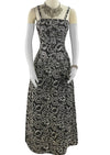 Vintage 1960s Black and Silver Evening Gown - New!