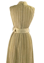 Groovy 1970s Gold Lame Party Dress & Hot Pants Ensemble- New!