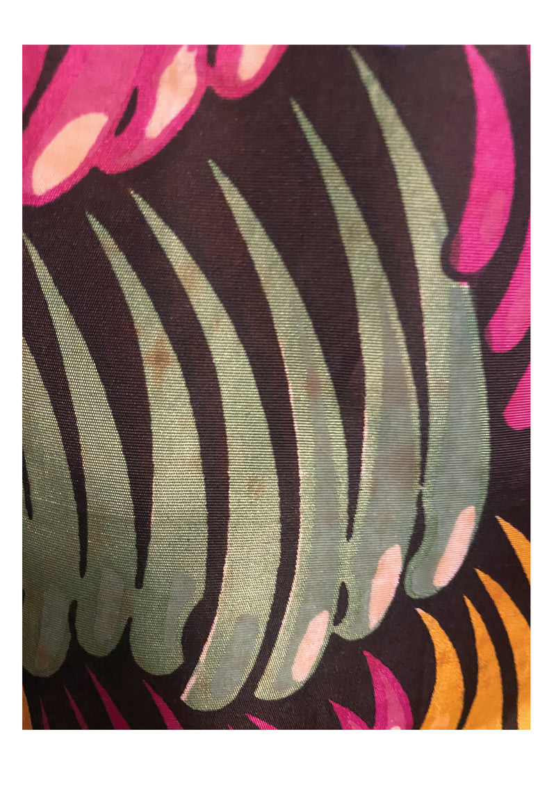 Vintage 1940s Novelty Print Silk Taffeta Dress - New!