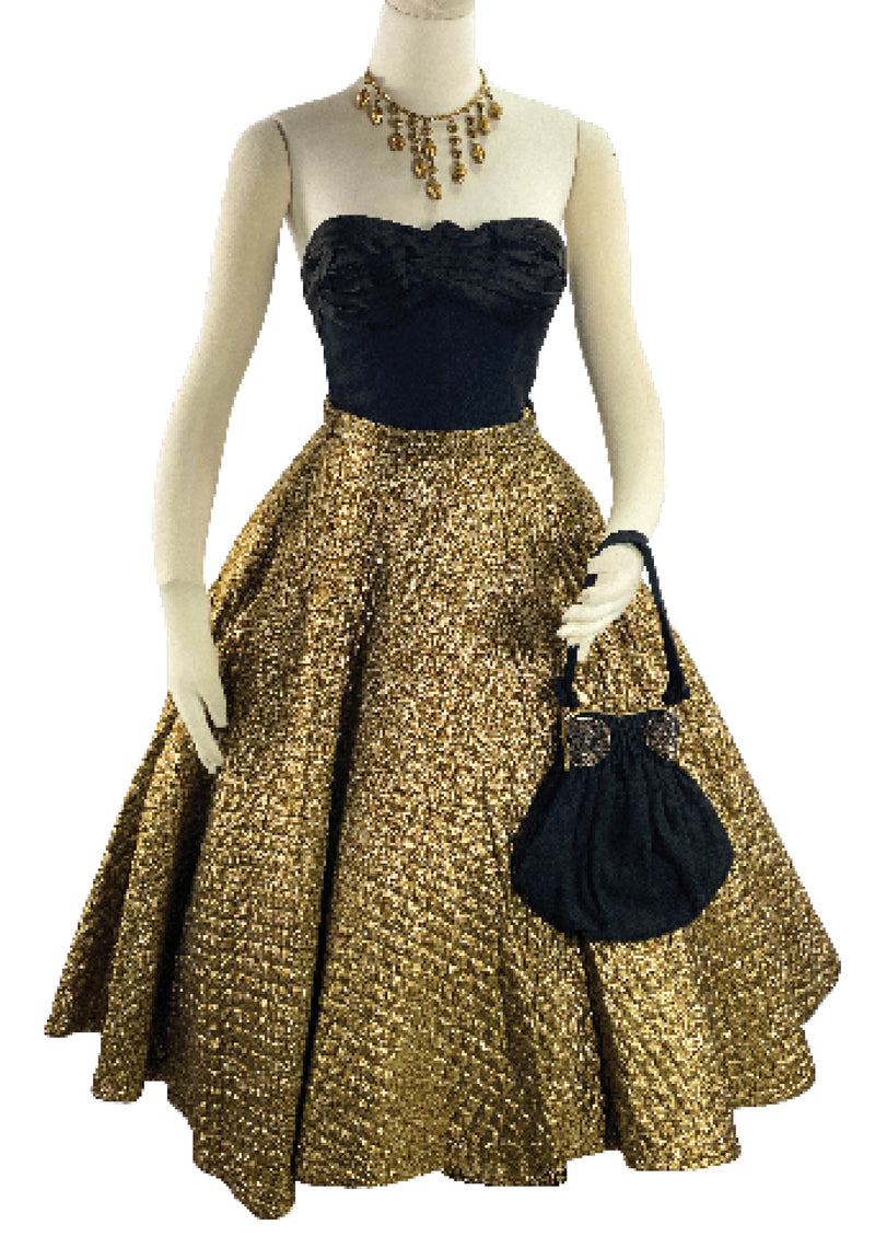Vintage 1950s Gold Quilted Lurex Cocktail Skirt - New! Coutura Vintage Vintage 1950s Gold Quilted Lurex Cocktail Skirt - New! Coutura Vintage