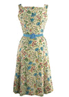 Vintage Late 1940s Field Flowers Rayon Dress- New! (ON HOLD)