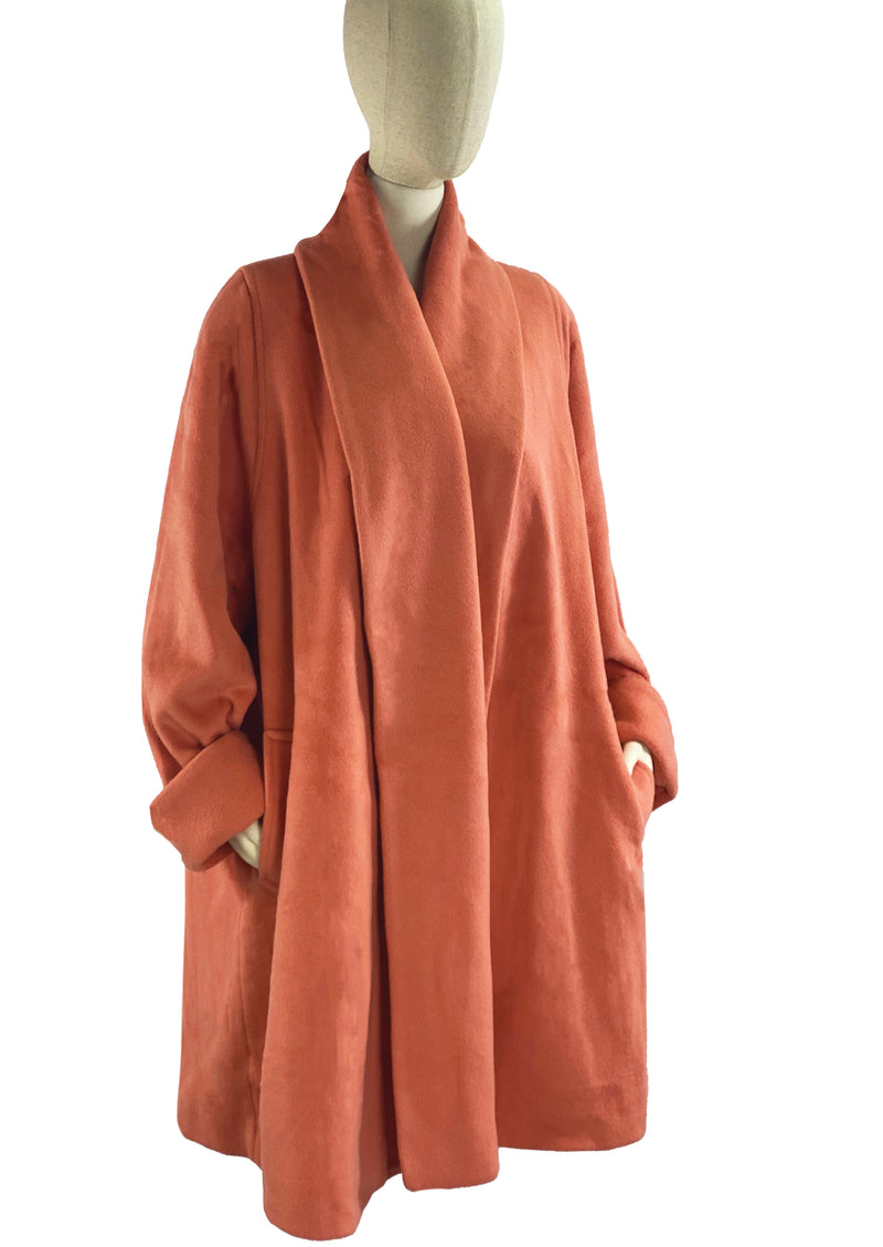 Vintage Hilary Bradley Designer Coral Cashmere Coat- NEW!