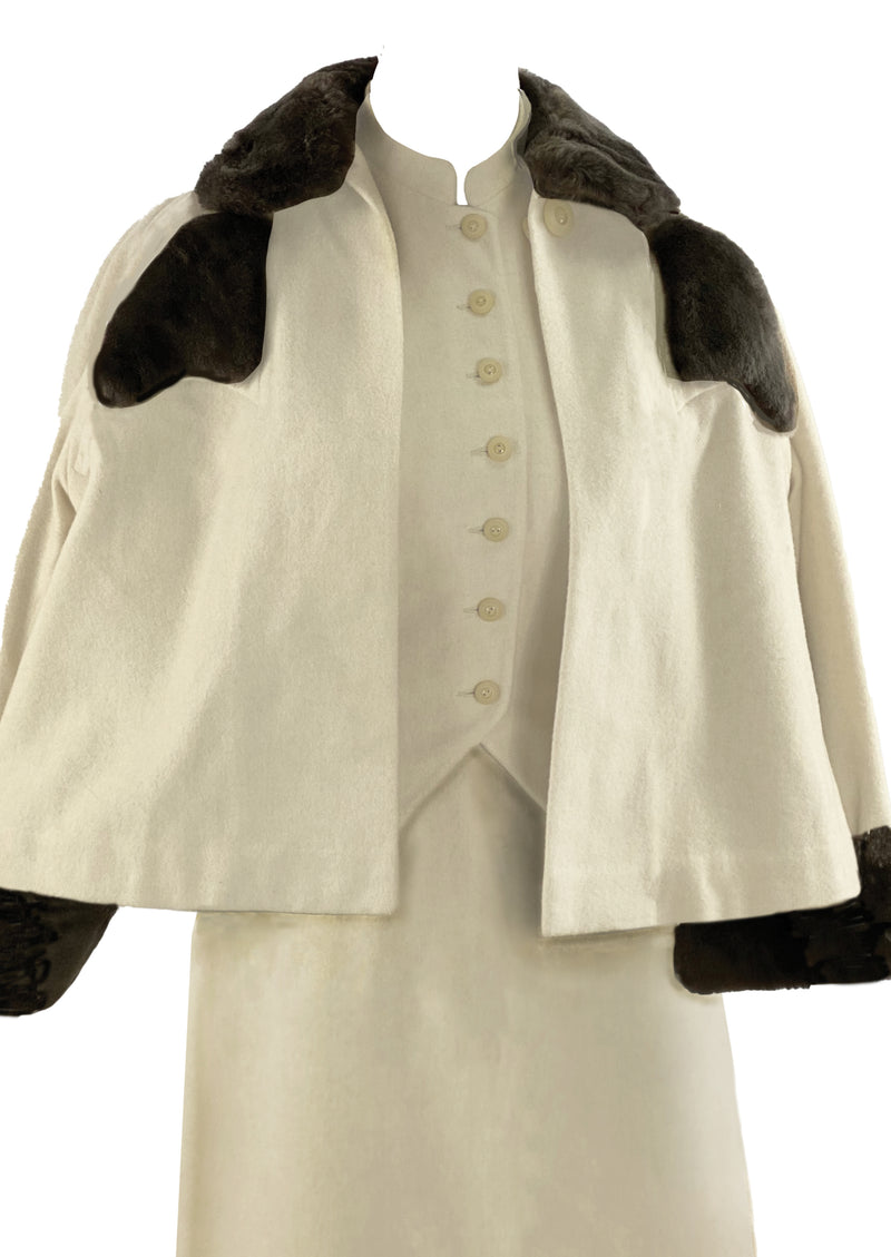 Vintage 1940s Cream Wool Three Piece Suit- NEW!