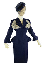 Rare High-End 1950s Lilli Ann Designer Navy Suit- New! (ON HOLD)