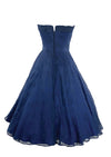 Vintage 1950s Navy Organza Cocktail Dress Ensemble- New!