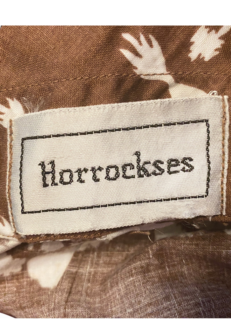 Vintage 1950s Brown and White Horrockses Designer Dress- New!