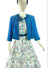 Vintage 1940s Quilted Blue Silk Velvet Jacket- New!