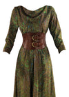 Vintage 1970s  Paisley Lurex Maxi Caftan Dress - NEW!