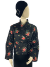 Stunning Early 1930s Black Floral Quilted Jacket  - NEW!