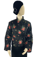 Stunning Early 1930s Black Floral Quilted Jacket  - NEW!