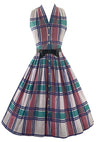 Late 1950s Plaid Cotton Dress by Henry Rosenfeld- New!