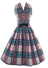 Late 1950s Plaid Cotton Dress by Henry Rosenfeld- New!