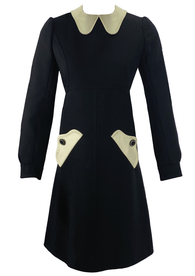 Vintage 1960s Designer Emanuel Ungaro Wool Dress- New! (SOLD)