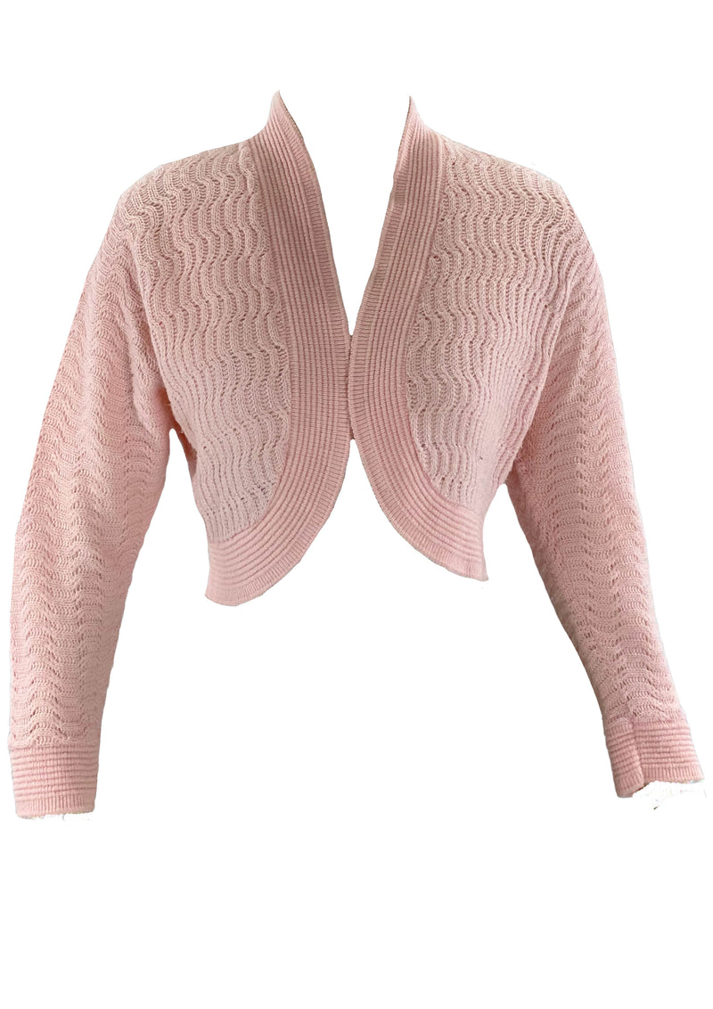 Pretty Vintage 1950s Pink Knit Bolero- New!