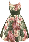 Stunning 1950s Roses & Lilacs Cotton Dress- New!