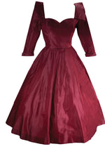 Sophisticated 1950s Merlot Satin Cocktail Dress- New! (ON HOLD)