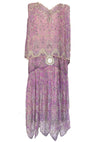 Outstanding 1920s Parisienne Purple Beaded Party Dress - New!