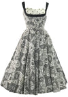 Vintage 1950s B&W Paisley Cotton Sundress - New! ()N HOLD)