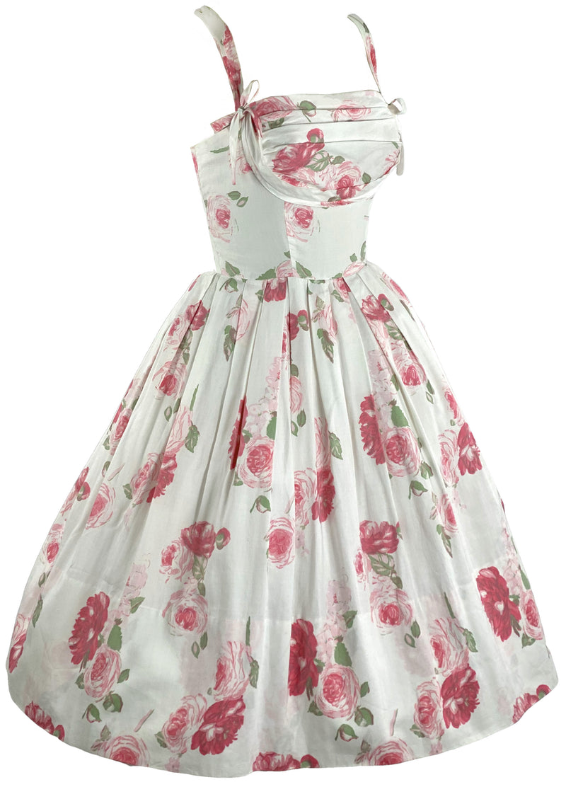 1950s Muted Pink Roses Floral Sundress- New!
