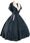 Vintage 1950s Turquoise Blue & Black Dress Ensemble- New!