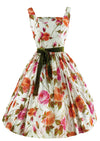 Vintage Late 1950s Pink and Peach Roses Dress- NEW!