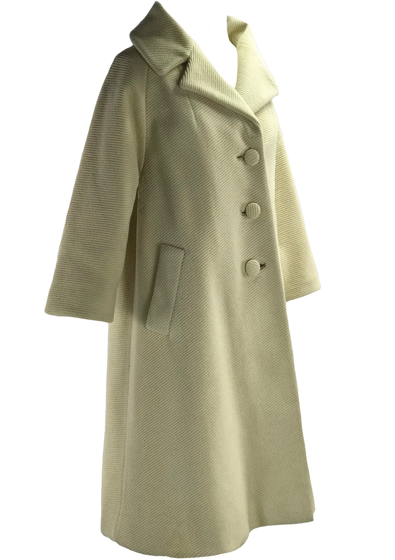 Early 1960s Lilli Ann Cream Wool Designer Coat- New!