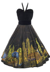 1950s Hand Painted Cityscape Mexican Skirt - New!