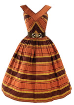 Glorious 1950s Tribal Print Cotton Dress - New!