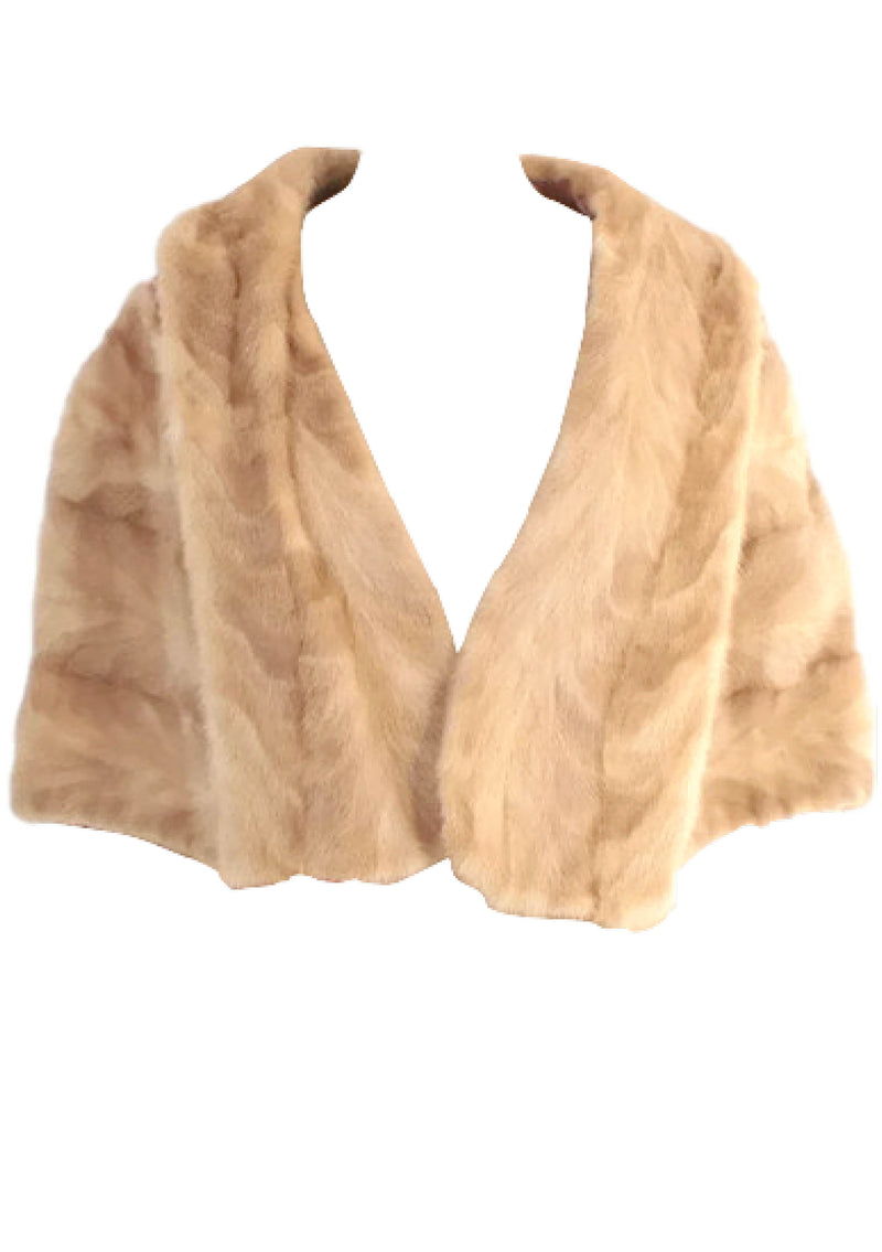 Original 1950s Palomino Honey Mink Capelet Wrap