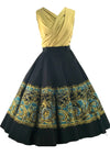 Vintage 1950s Black Painted Wool Felt Skirt - New!