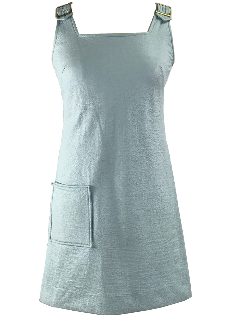 Super Cool 1960s Blue Vinyl Mod Dress - New!