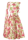Early 1960s Pink Carnations Chiffon Dress - NEW!