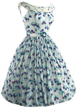 1950s Saba Jrs California Cotton Pansies Floral Dress- New!