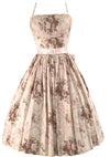 Vintage 1959s Pink Roses Scroll Cotton Sundress- New! (On Hold )