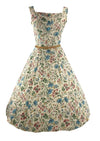 Vintage Late 1940s Field Flowers Rayon Dress- New! (ON HOLD)