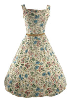 Vintage Late 1940s Field Flowers Rayon Dress- New! (ON HOLD)