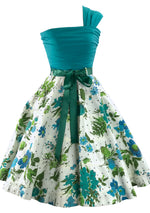 Vintage 1950s Floral Corded Cotton Skirt- New!