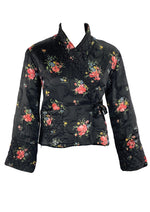 Stunning Early 1930s Black Floral Quilted Jacket  - NEW!