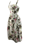 1950s Frank Usher Designer Draped Rose Bouquet Dress- New!