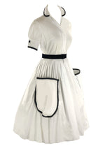 Late 1950s to Early 1960s White Cotton Dress- New!