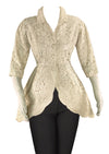 Stunning Vintage 1950s Cream Lace Peplum Jacket - NEW!