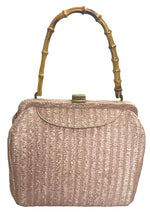 Vintage 1950s - 1960s Pink Raffia Handbag-  New!